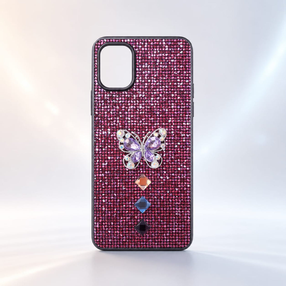 Samsung Galaxy A06 purple full rhinestone butterfly back cover