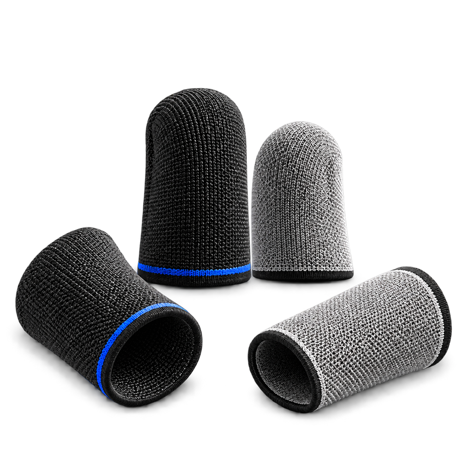 Gaming finger sleeves transparent CGI visual with soft shadow