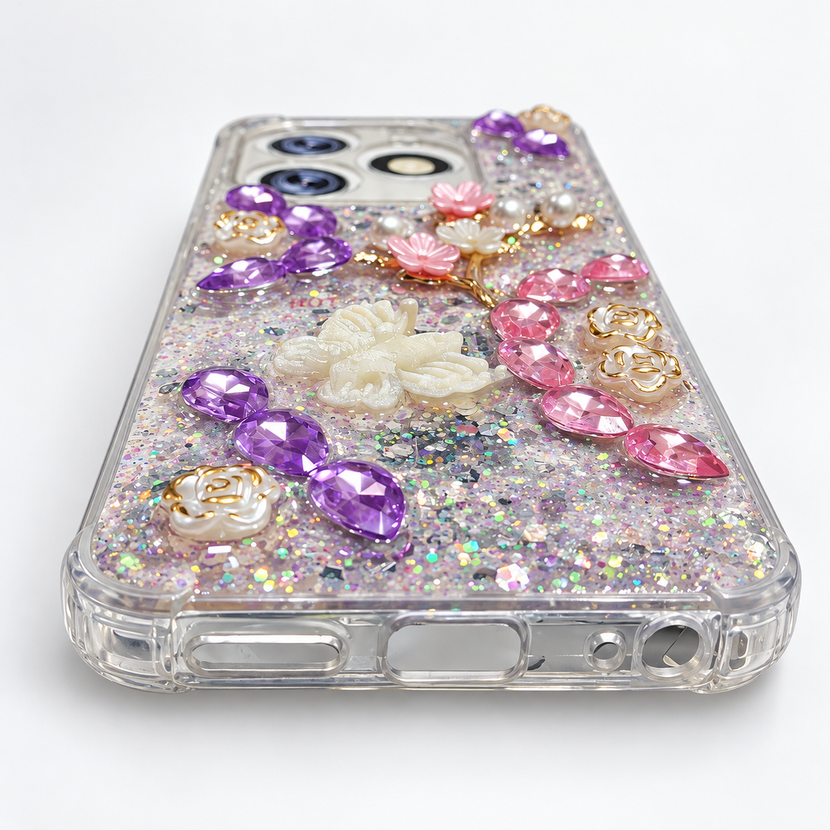 Infinix Smart 8 / Smart 8 Pro 3D Glitter Butterfly Case