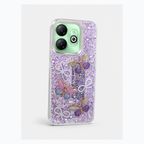 Purple butterfly pearl bow case for Infinix Hot 40i, square product image