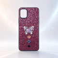 Samsung Galaxy A06 purple full rhinestone butterfly back cover