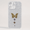 iPhone 16 Pro Max butterfly rhinestone glitter case, rear product view