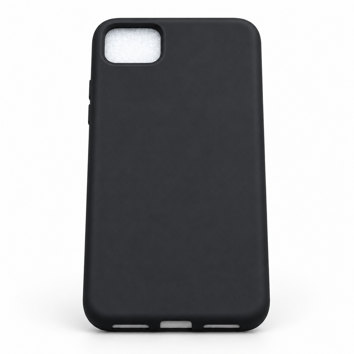 Black Google Pixel 4 XL silicone back cover, straight rear view
