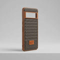 Brown carbon-fiber-style leather-texture case for Google Pixel 8 Pro, angled rear view