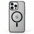 iPhone 16 Pro Max smoke clear hard PC magnetic case, rear view with magnetic ring