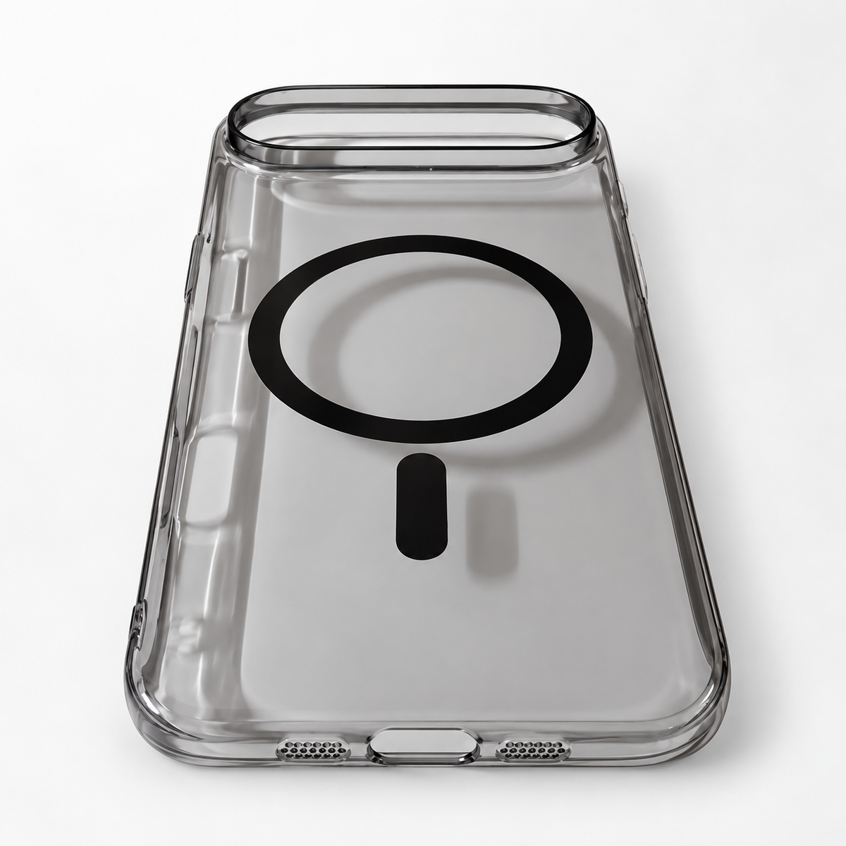 Original image of iphone 17 air back case showing tinted black transparent case