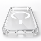 iPhone 17 Pro Max clear hybrid case viewed from the bottom, showing TPU edges and port cutouts