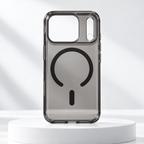 Smoke clear magnetic PC case for iPhone 17 Pro, rear view