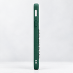 Side view of Green OnePlus 7 back cover showing button and port cutouts