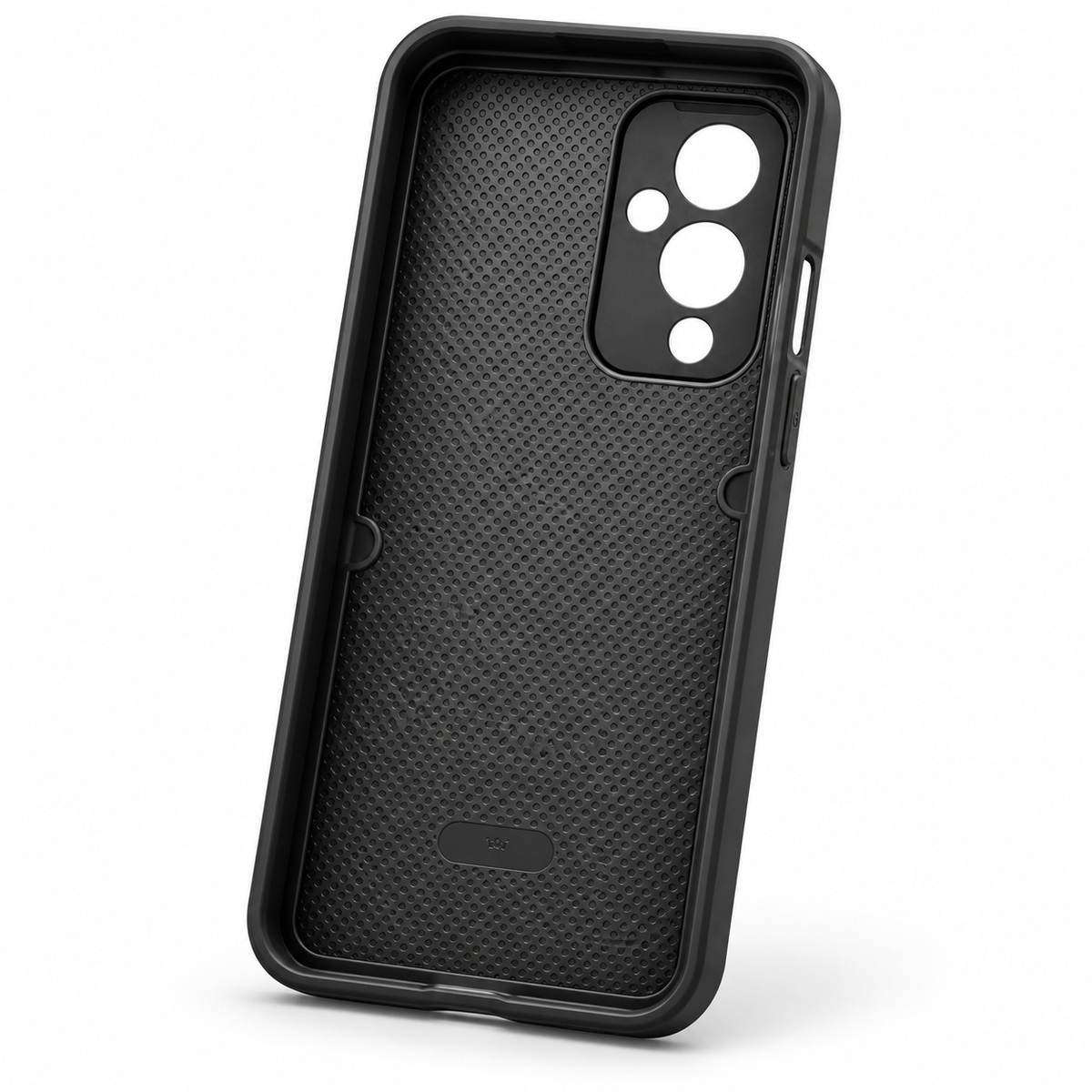 OnePlus 9 case interior with textured lining and raised protective edges