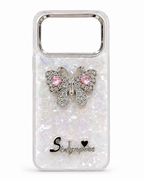3D Butterfly Glitter & Holographic Heart Case for Tecno Spark 50 4G