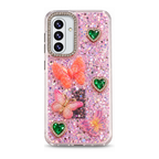 Samsung Galaxy A17 pink butterfly fancy back cover