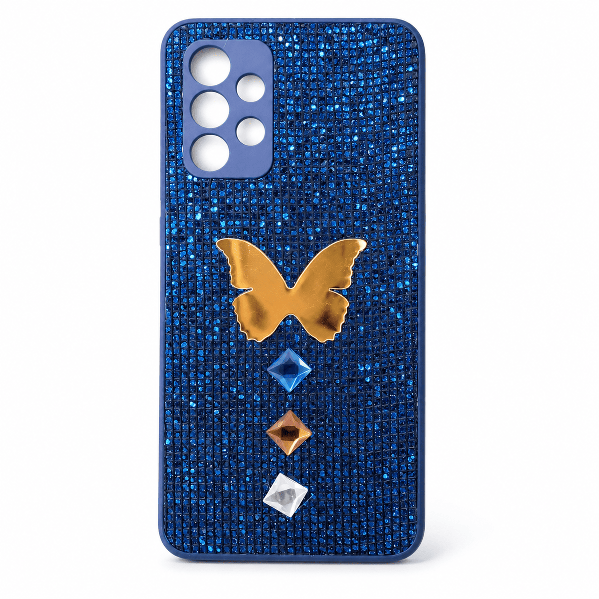 Blue glitter butterfly back cover for Samsung Galaxy A32 4G